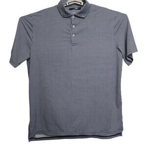 RLX Ralph Lauren Men’s 2XL Checkered Polo Shirt Black White Golf Performance